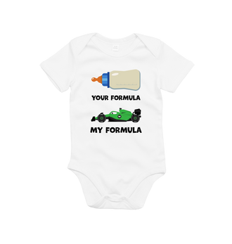 Organic White Your Formula, My Formula Baby Grow - Green