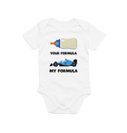 Organic White Your Formula, My Formula Baby Grow - Blue