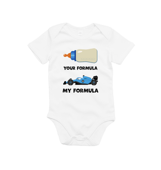 Organic White Your Formula, My Formula Baby Grow - Blue