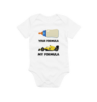 Organic White Your Formula, My Formula Baby Grow - Yellow