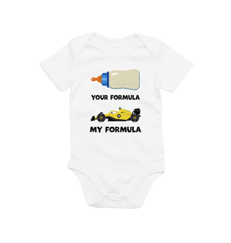 Organic White Your Formula, My Formula Baby Grow - Yellow