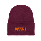 Burgundy WTF1 Logo Beanie