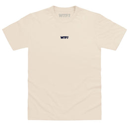 WTF1 Navy Embroidered T Shirt - Natural