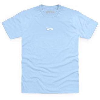 WTF1 White Embroidered T Shirt - Light Blue