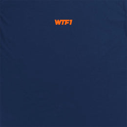 WTF1 Orange Embroidered T Shirt - Navy Blue